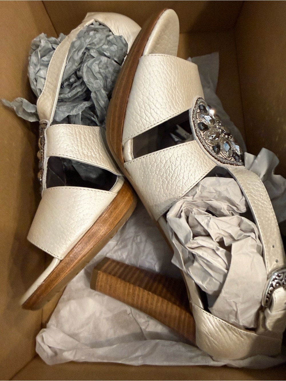 Brighton Dressy Jeweled Strappy Heels size 8 - Picture 8 of 10